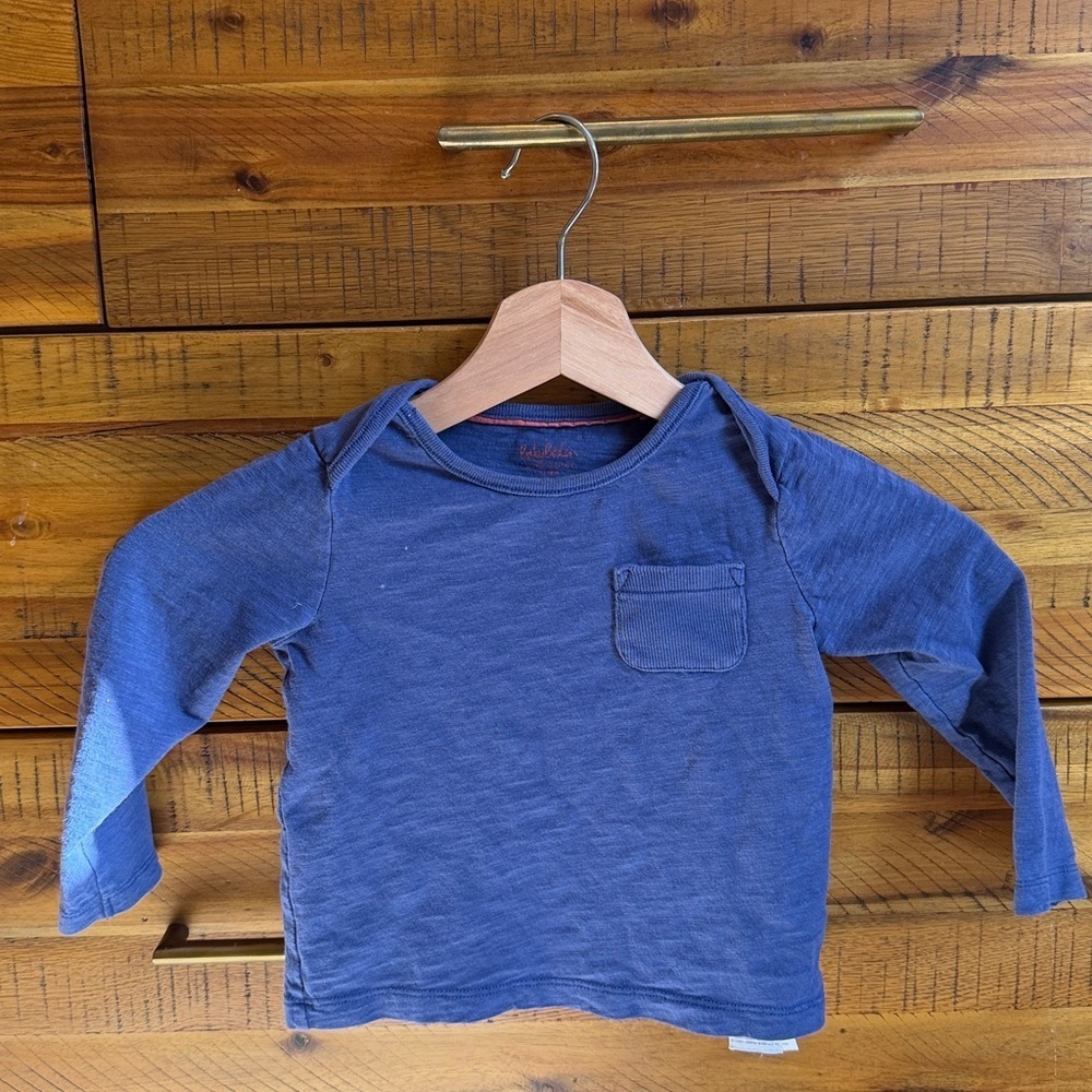 Baby BodenBlue Long Sleeve Kids Shirt